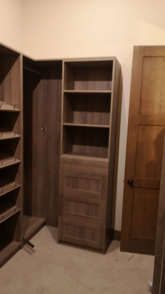 Dark brown bedroom storage