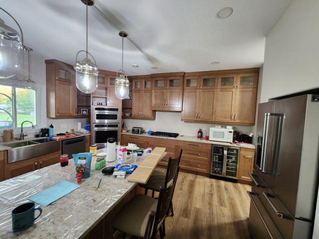 Wooden cabinets in a traditional house