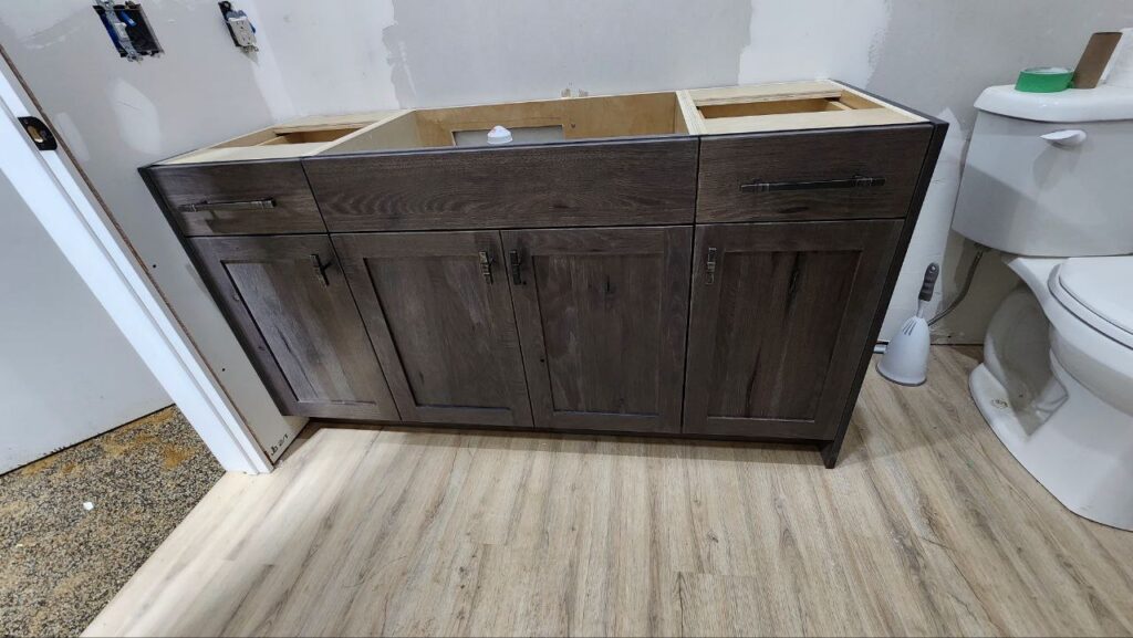 wood kitchen cabinets with modern handles